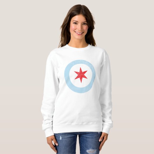 Falscher Chicagoer Flaggenstar Sweatshirt (Vorne ganz)