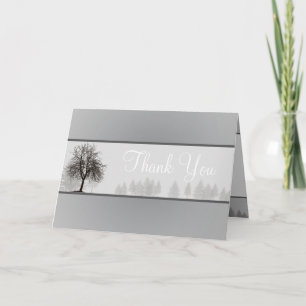 Falscher Dank Ihrer Karte Grau Winter Bäume Snow B