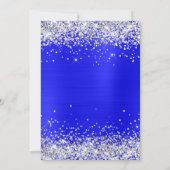Falscher funkelnder silberner Glitter hellblauer S Einladung (Rückseite)
