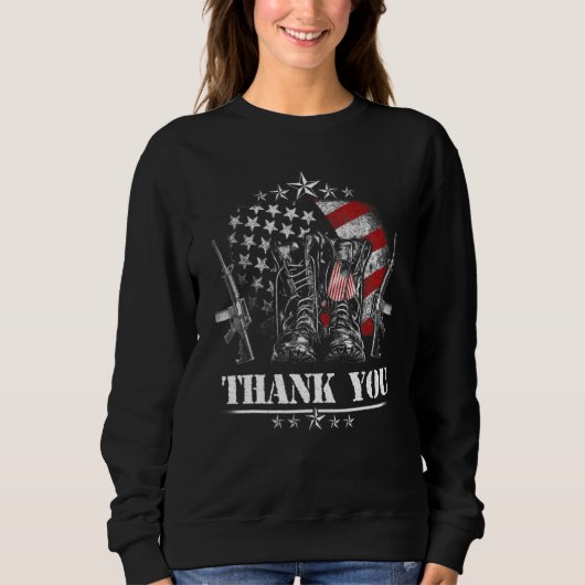 Falscher Gedenktag Flag Militärstiefel Sweatshirt (Vorderseite)