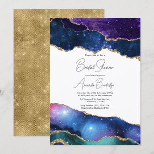 Falscher Glitter Achat Kosmische Himmlische Brautp Einladung