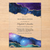 Falscher Glitter Celestial Achat Probedinner Acryleinladungen (Vorderseite)