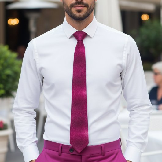 Falscher Glitter Fuchsia Krawatte