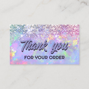 falscher Glitter Opal Danke Geschäftskarte Visitenkarte