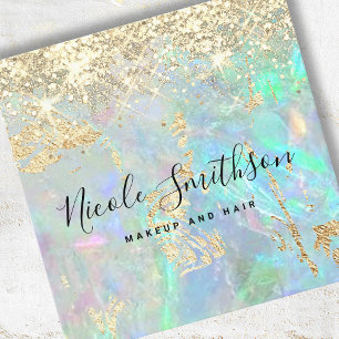 Falscher Glitter-Opal-Hintergrund Quadratische Visitenkarte