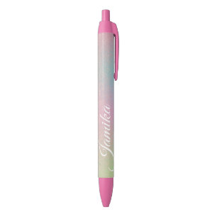 Falscher Glitter Rosa Pastell Regenbogen Monogramm Kugelschreiber