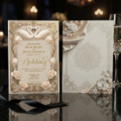 Falscher Gold geprägter Barockschwan Märchen Hochz Einladung