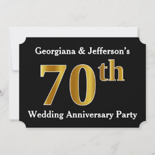 Falscher Gold-Look 70. Hochzeitstag-Party Einladung