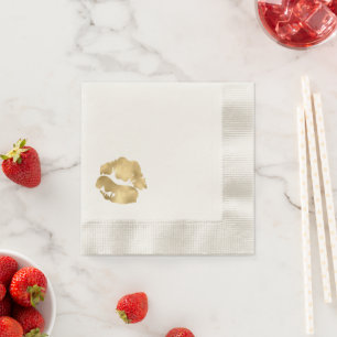 Falscher Goldfolien-Lippenstift-Kuss Serviette