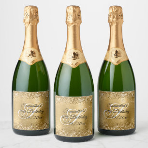 Falscher Goldglitter und Folie 30. Geburtstag Schaumweinetikett
