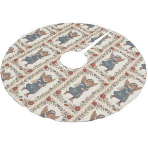 Falscher Jute-Schlittschuhlauf-Engel traditionelle Polyester Weihnachtsbaumdecke