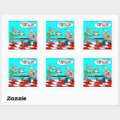 Falscher Kaffee Funny Cow Cartoon Geschenke & T-Sh Quadratischer Aufkleber (Blatt)