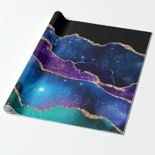 Falscher Marmorierter Achatstein Galaxie Funkelnd  Geschenkpapier