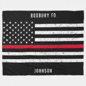 Falscher Name der amerikanischen Flagge Thin Red L Fleecedecke (Vorderseite (Horizontal))