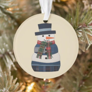 Falscher Patchwork-Schneemann-Feiertag Weihnachten Ornament