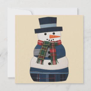 Falscher Patchwork-Schneemann Feiertag Xmas Feiertagskarte