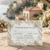 Falscher reliefgeprägter Gips Weißer Blumenrelief RSVP Karte