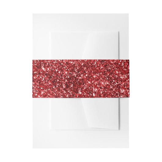 Falscher Rubinroter Glitter Einladungsbanderole (Vorderseite Beispiel)