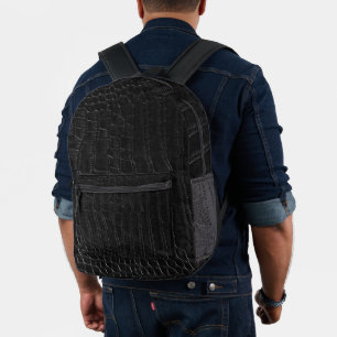 Falscher schwarzer Alligator-Krokodil-Lederdruck Bedruckter Rucksack