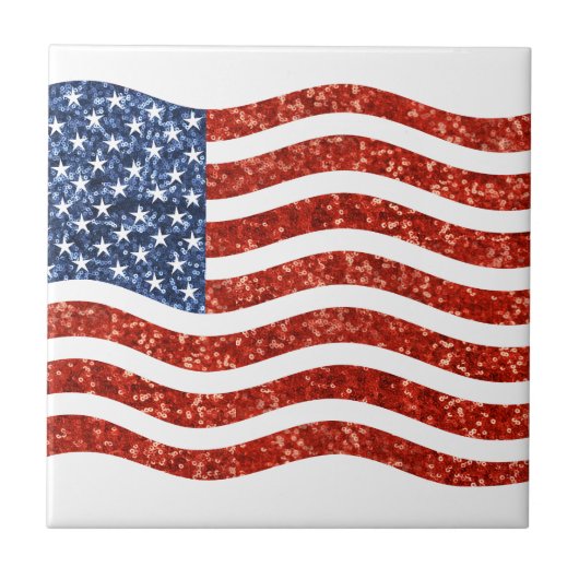 Falscher Sequenzprint American Flag Fliese (Vorderseite)
