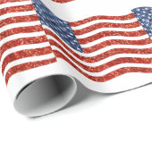 Falscher Sequenzprint American Flag Geschenkpapier (Rolleneckpunkt)
