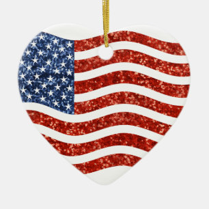 Falscher Sequenzprint American Flag Keramikornament