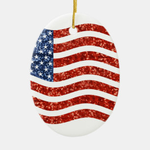 Falscher Sequenzprint American Flag Keramikornament