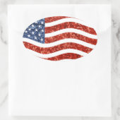 Falscher Sequenzprint American Flag Ovaler Aufkleber (Tasche)
