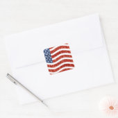Falscher Sequenzprint American Flag Quadratischer Aufkleber (Umschlag)