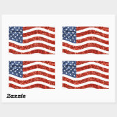 Falscher Sequenzprint American Flag Rechteckiger Aufkleber (Blatt)