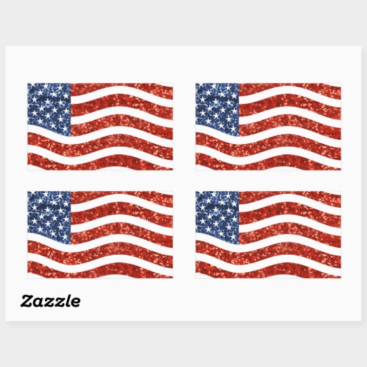 Falscher Sequenzprint American Flag Rechteckiger Aufkleber (Blatt)