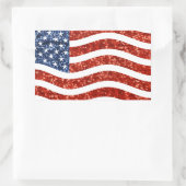 Falscher Sequenzprint American Flag Rechteckiger Aufkleber (Tasche)