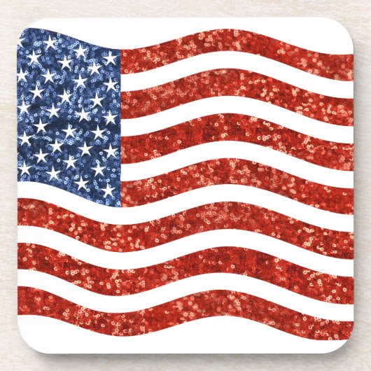 Falscher Sequenzprint American Flag Untersetzer (Vorderseite)