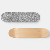Falscher Silver Glitter Sparkle Shine Skateboard (Horizontal)
