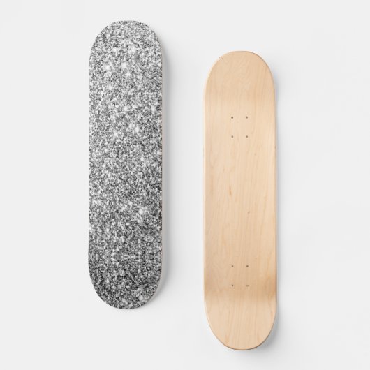 Falscher Silver Glitter Sparkle Shine Skateboard (Vorderseite)