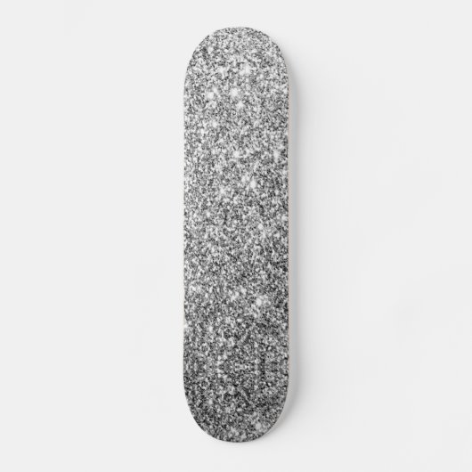 Falscher Silver Glitter Sparkle Shine Skateboard (Vorderseite)