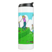 Falscher T-Shirt-off-Cartoon - Funny Thermosbecher (Nach links gedreht)