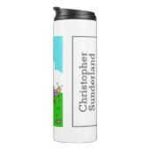 Falscher T-Shirt-off-Cartoon - Funny Thermosbecher (Nach rechts gedreht)