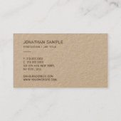 Falscher Text durch eine braune Kraft-Papiervorlag Visitenkarte (Rückseite)