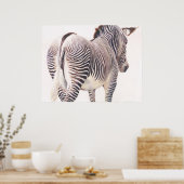 "Falscher Weg" Zebra Wildlife Watercolor Poster (Küche)