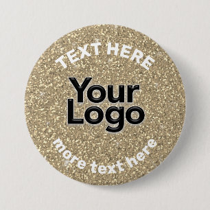 Falsches 14K Gold Glitter Geschäft Logo Werbeartik Button