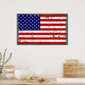 Falsches amerikanisches Flag-Poster Poster (Küche)