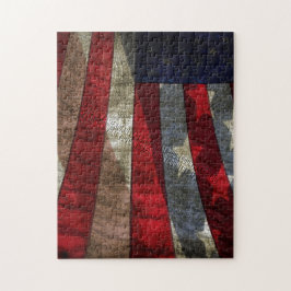 Falsches amerikanisches Flaggendesign mit JFK-Zita Puzzle