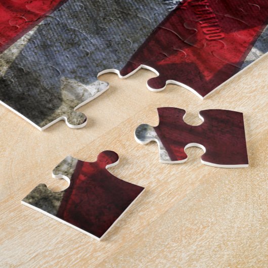 Falsches amerikanisches Flaggendesign mit JFK-Zita Puzzle (Seite)