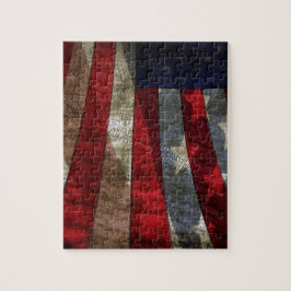 Falsches amerikanisches Flaggendesign mit JFK-Zita Puzzle