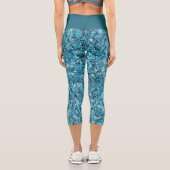 Falsches blauen Sequenzmuster Capri Leggings (Rückseite)