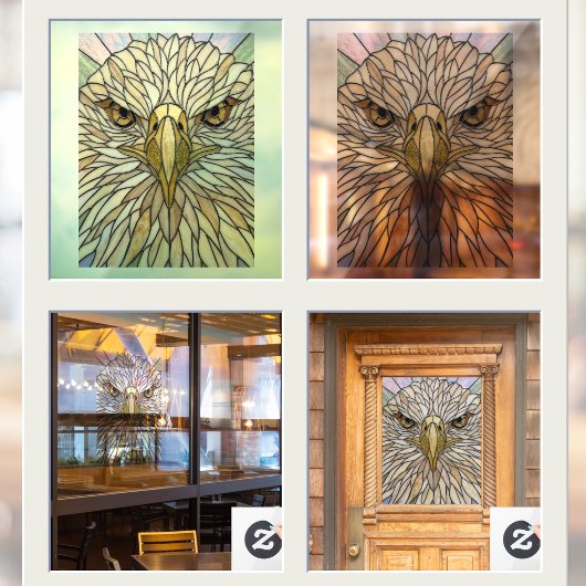 Falsches Bleiglas-Adler-Kunstwerk Fensteraufkleber