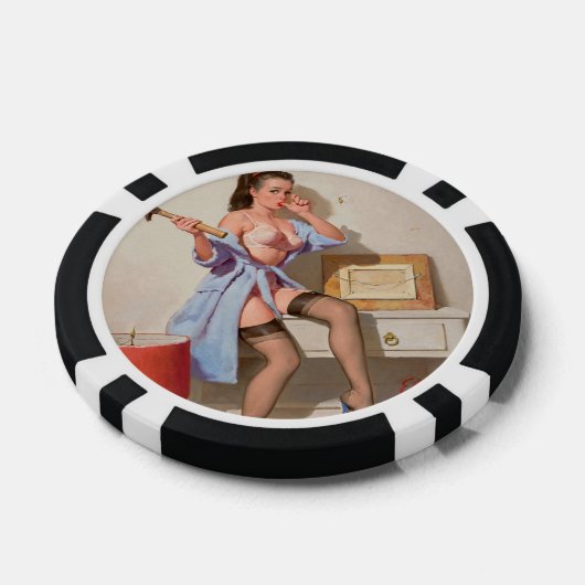 Falsches Button-up-Mädchen Pokerchips (Einzeln)