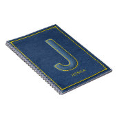 Falsches Denim Gelber Stich Monogramm J Name Notizblock (Rechte Seite)