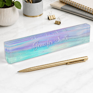 Falsches Einhorn Ombre Holz Namensplakette